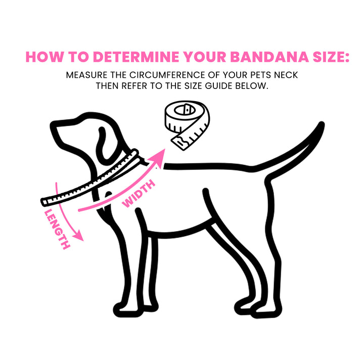 a diagram of how to determine your bandana size