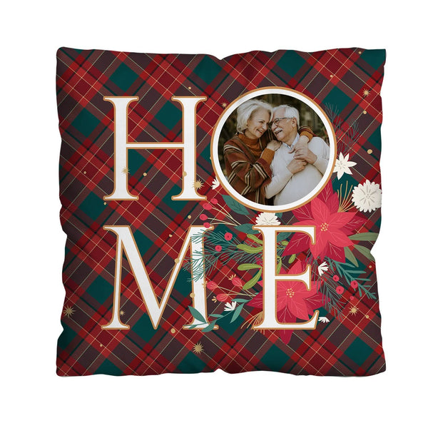 Christmas Home - 1 Photo - Personalised Cushion - Two Sizes