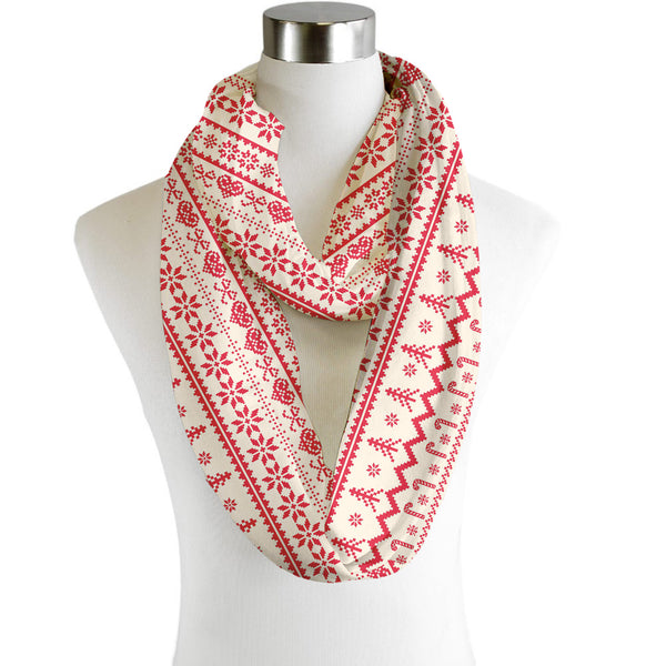 Christmas Jumper Candy Cane - Scarf - Infinity  - Chiffon