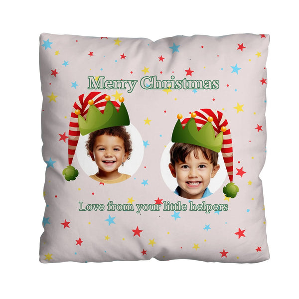 Christmas Little Helpers - 2 Photo - Personalised Cushion - Two Sizes