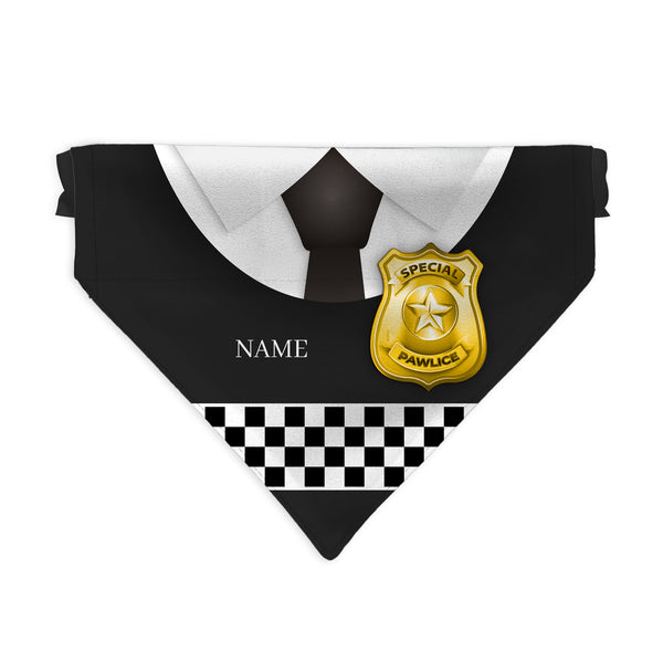 Special Pawlice Uniform - Custom Personalised Dog Bandana - 4 Sizes