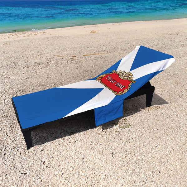 Scottish Flag -Personalised Full Length Sun Lounger Towel with Pockets