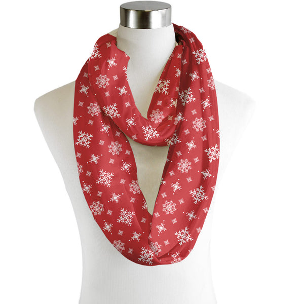 Christmas Snowflakes - Scarf - Infinity  - Chiffon