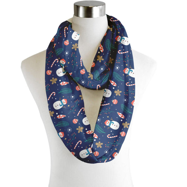 Christmas Snowmen - Scarf - Infinity  - Chiffon