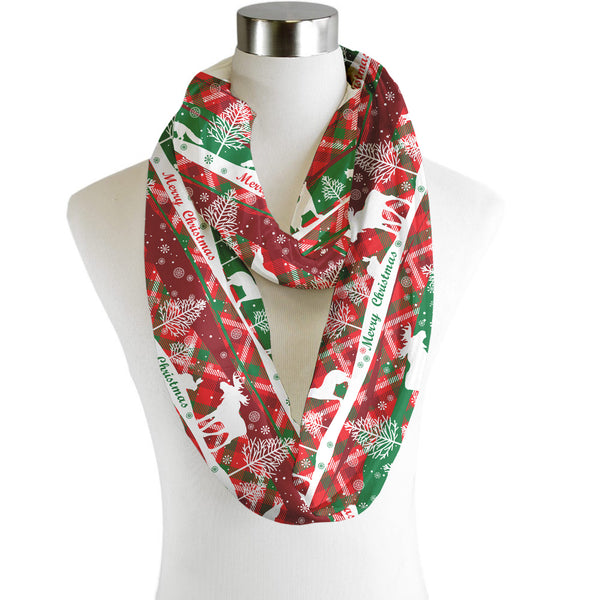 Christmas Animals - Scarf - Infinity  - Chiffon