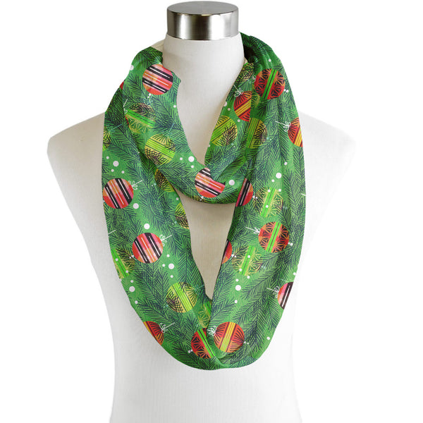 Christmas Baubles - Scarf - Infinity  - Chiffon