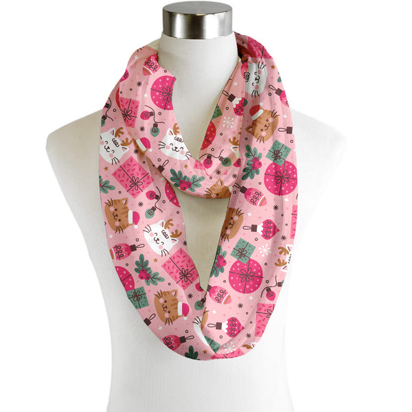 Christmas Cats - Scarf - Infinity  - Chiffon