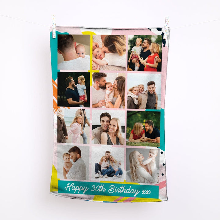 Funky Pattern - 12 Photo Personalised Tea Towel