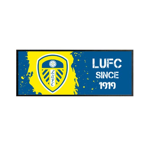 Leeds United FC Paint Splash Personalised Regular Bar Runner