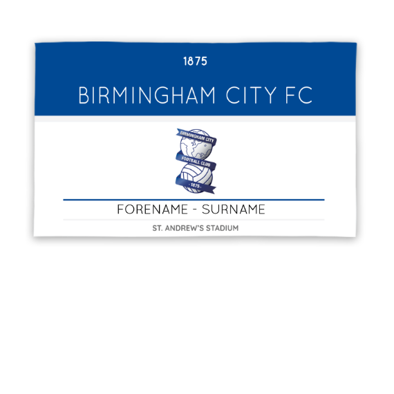 Birmingham City Supporters Personalised 5ft x 3ft Banner