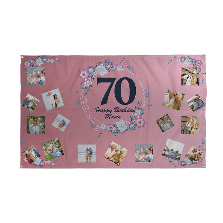 Personalised 70th Birthday Banner | Waterproof