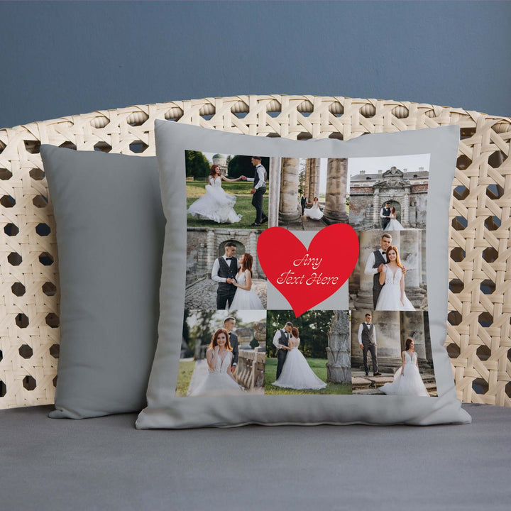 8 Photo Red Heart - 45cm Cushion