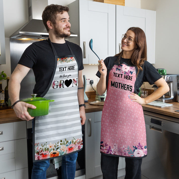 Mother's Day - Pink Hearts - Adults Apron