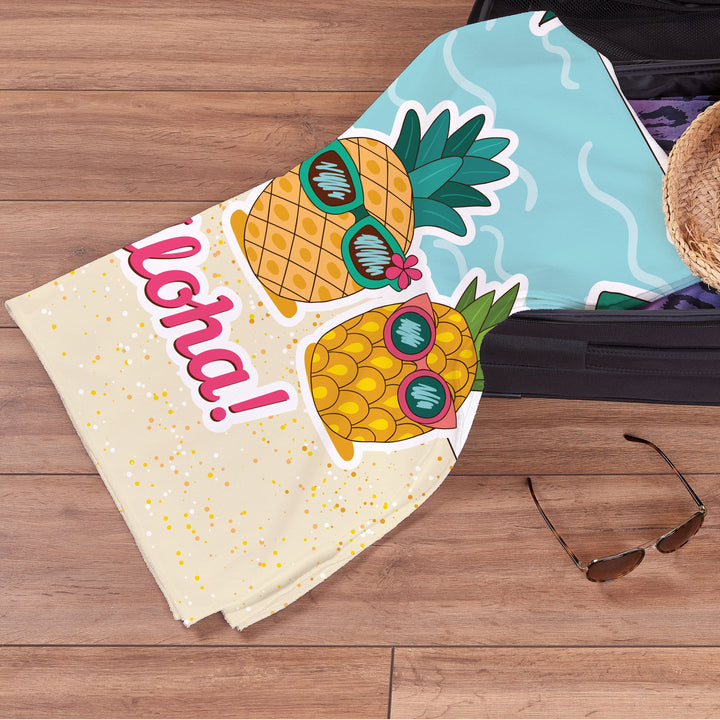 Personalised Beach Towel - Pineapple Aloha