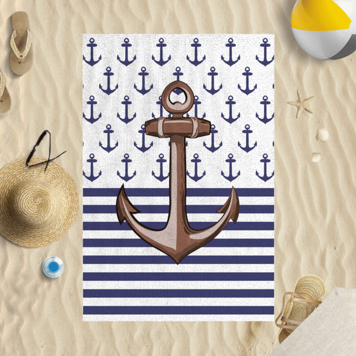 Personalised Beach Towel - Anchor