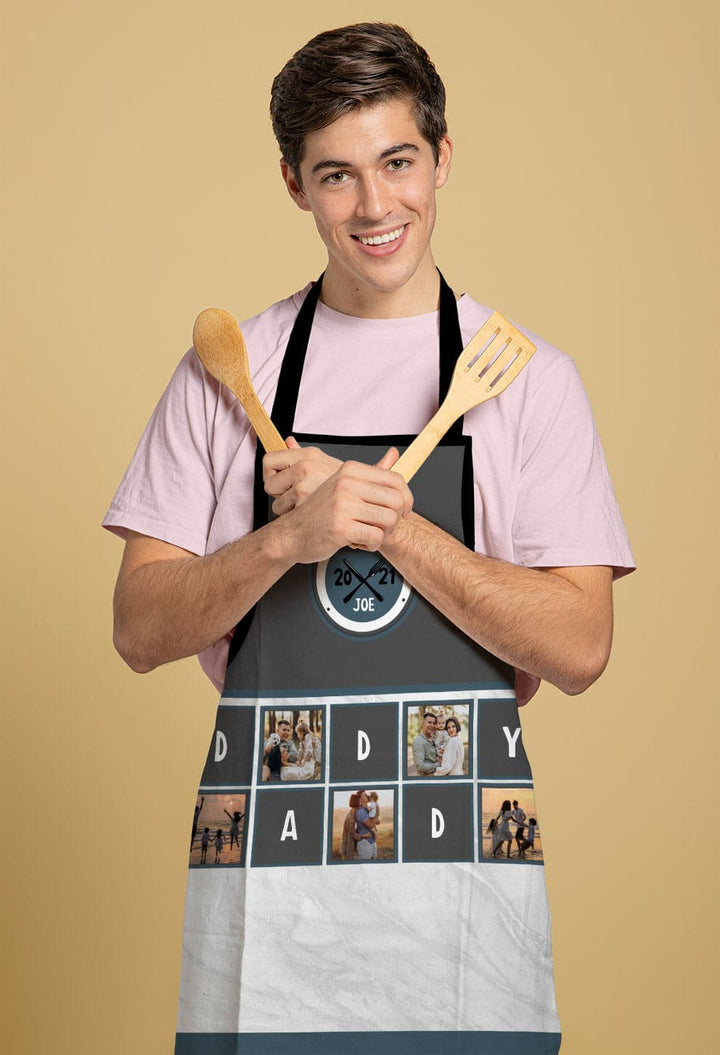 Grey Marble Photo Collage - Adults Apron