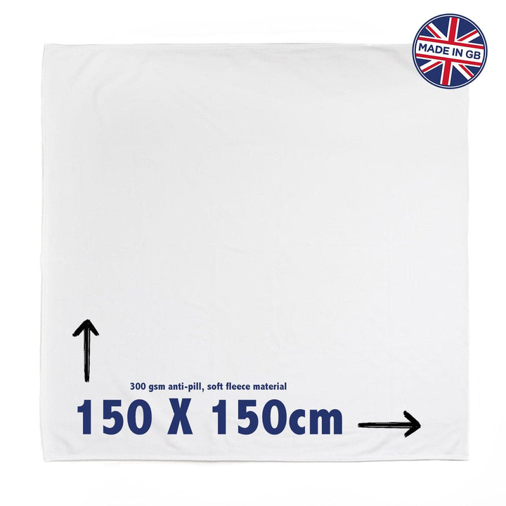 Large Personalised Fleece Blanket - 150cm x 150 cm