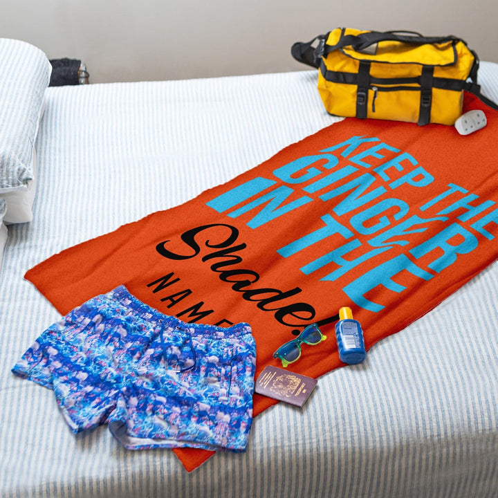 Personalised Beach Towel - KEEP THE GINGER IN THE SHADE