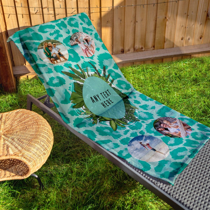 Personalised Beach Towel - Ocean Leopard Design