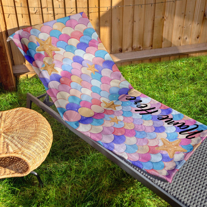 Personalised Beach Towel - Mermaid Scales