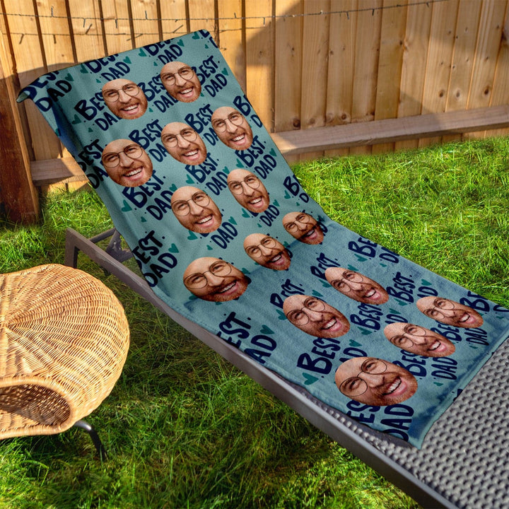 Personalised Beach Towel - Scatter Face - Best Dad