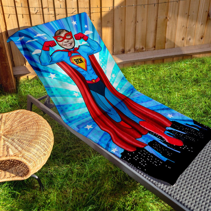 Personalised Beach Towel - Add your face to Superman