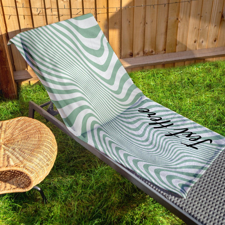 Personalised Beach Towel - Any Colour - Swirl Pattern