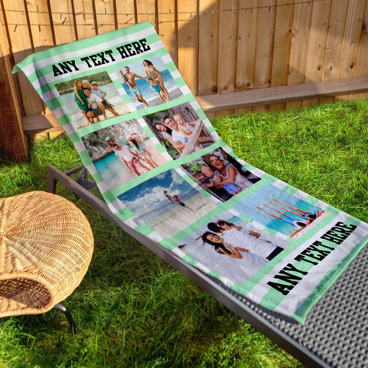 Personalised Beach Towel - Any Colour - Stripe - 8 Photo