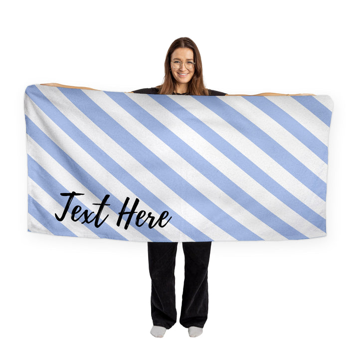 Personalised Beach Towel - Any Colour - Diagonal Stripe