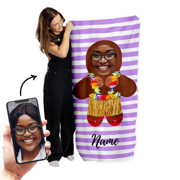 Personalised Beach Towel - Mini Me - Hula Babe