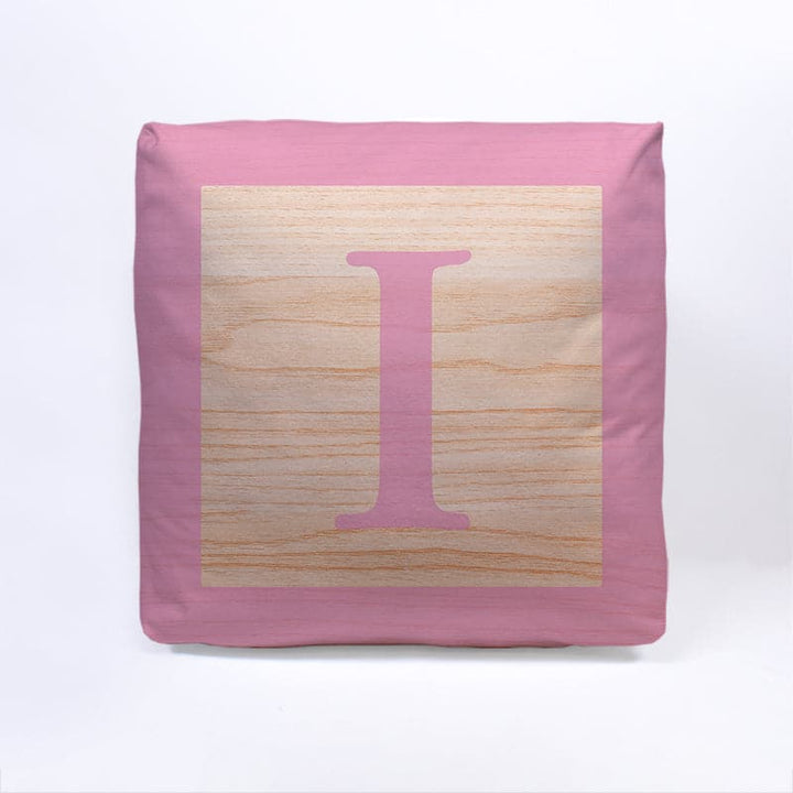 Pink Initial Baby Block Cube Cushion - 10"