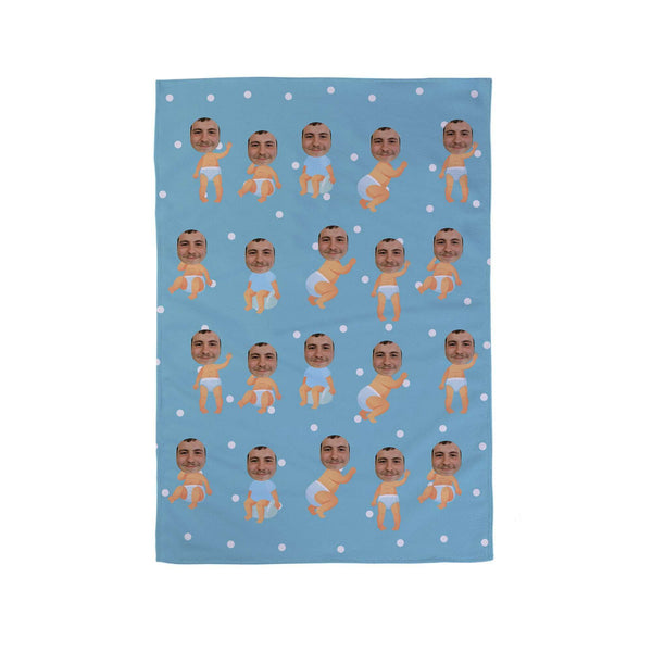 Baby Blue - Add a Face - Tea Towel