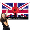 Remembrance Day Poppy Sun Flag | Personalised Banner - 5ft x 3ft