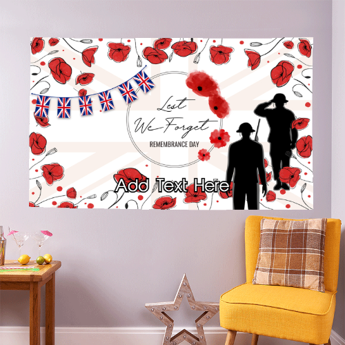 Remembrance Sketched Poppies | Personalised Banner - 5ft x 3ft