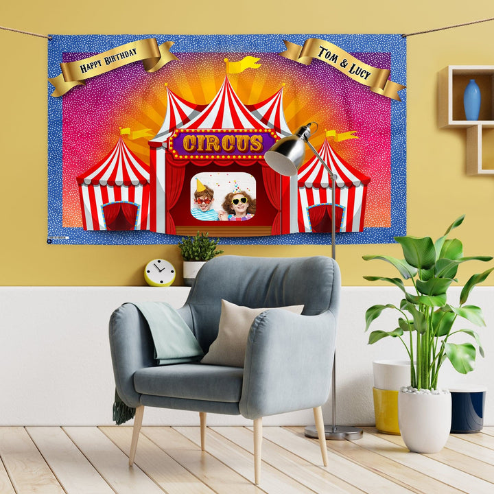 Personalised  Text - Circus Banner - 5ft x 3ft