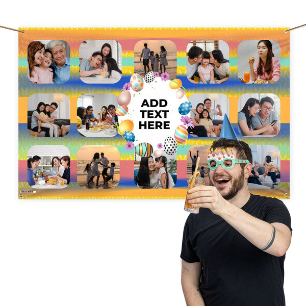 Colourful Easter - Photo Banner - Edit text - 5FT X 3FT