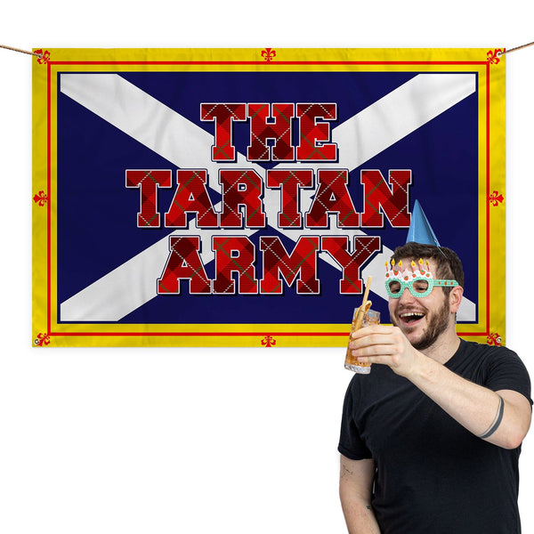 Scotland - The Brave - Tartan Army Saltire - 5 X 3 Banner