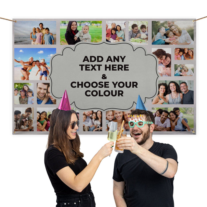 Personalised Any Text and Colour - Photo Banner - 5ft x 3ft