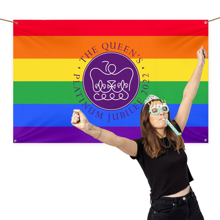 Platinum Jubilee - Rainbow Flag - 5ft x 3ft Banner