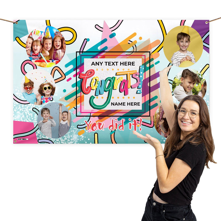 Congrats Photo Banner- Edit Text - 5FT X 3FT