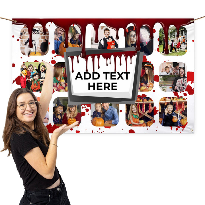 Photo Banner - Halloween Blood Splat - Edit text - 5FT X 3FT