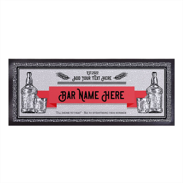 Red Banner - Speckle Pattern - Personalised Bar Runner