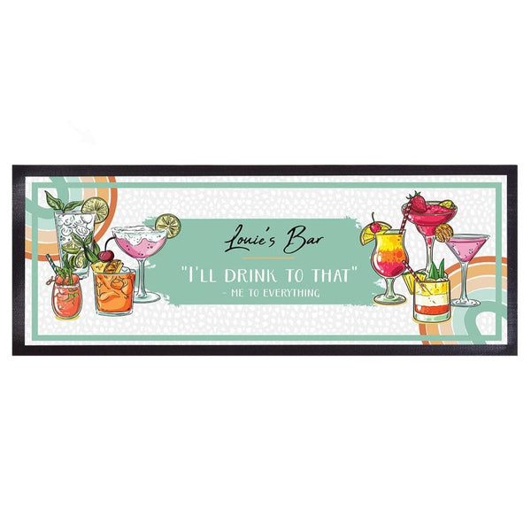 I'll Drink To That - Cocktails - Personalised Bar Runner