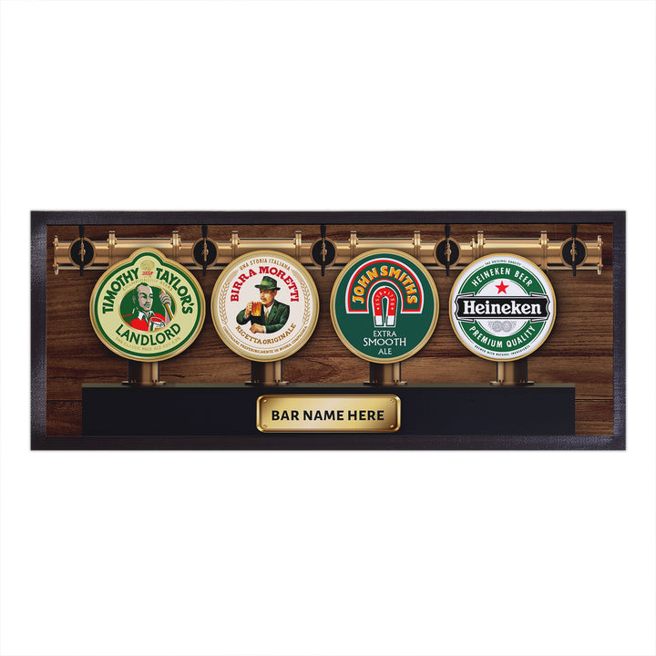 Pub Inspired - Beer Pumps - Personalised Text Bar Runner