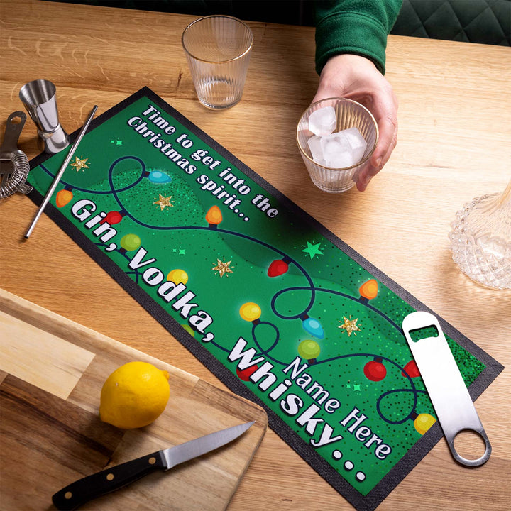 Personalised Christmas Spirit - Bar Runner