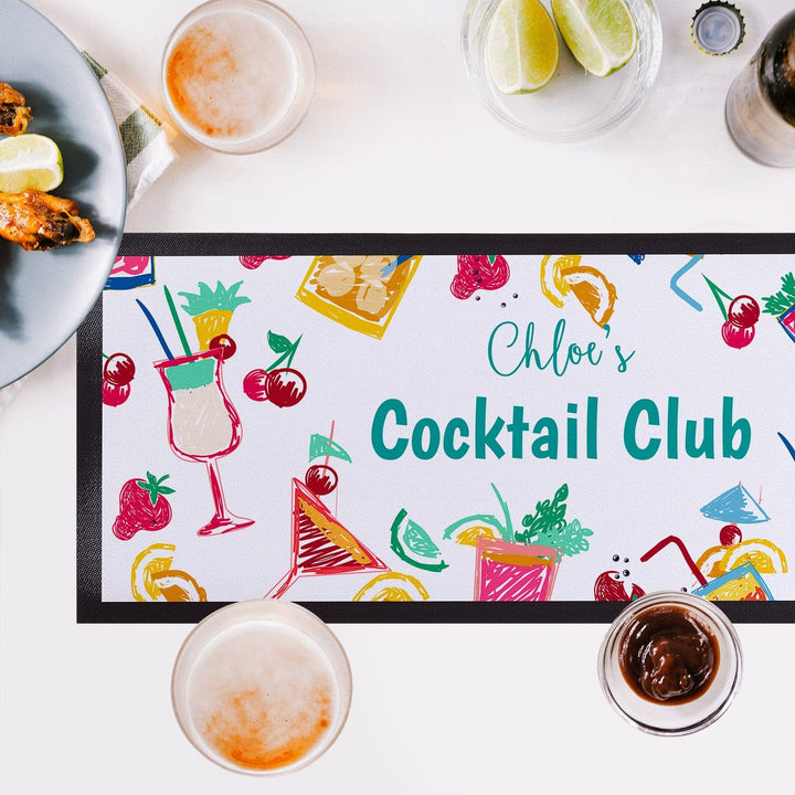 Personalised Bar Runner - Cocktail Bar White