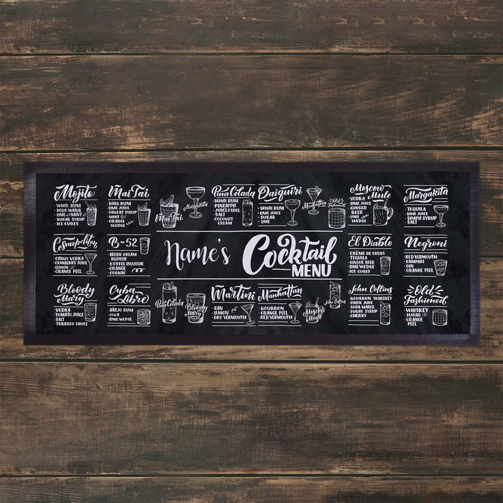 Personalised Bar Runner - Cocktail Menu