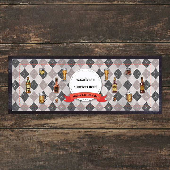 Grey Diamond - Personalised Bar Runner