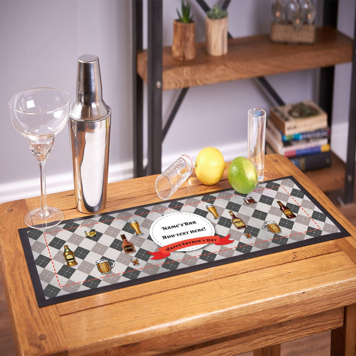 Grey Diamond - Personalised Bar Runner