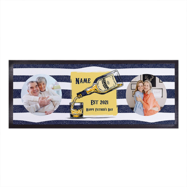 Blue Stripe - Whiskey - Personalised Bar Runner